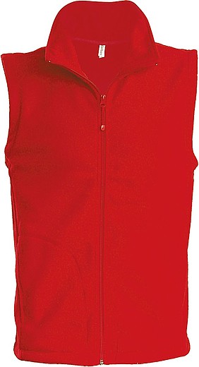 Pánská mikrofleecová vesta Kariban fleece vest men, červená, vel. S