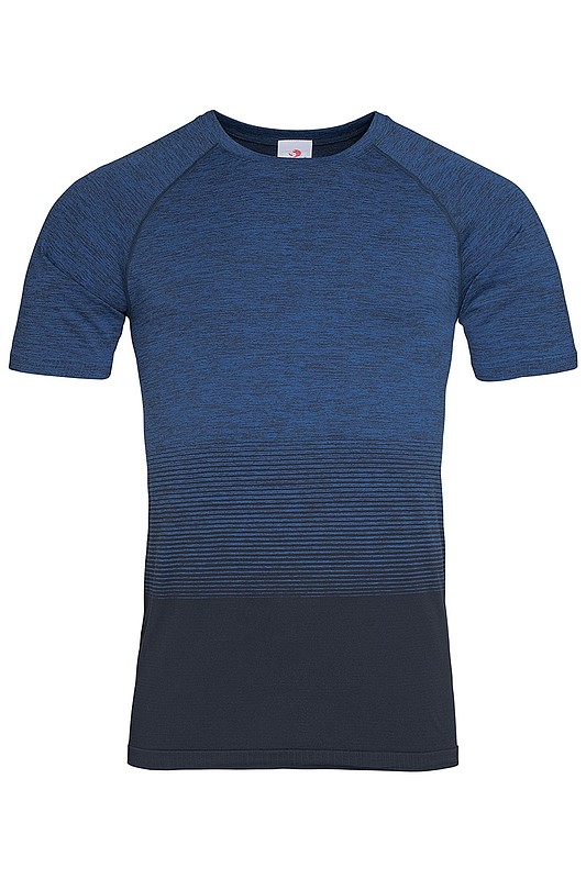 Pánské tričko STEDMAN ACTIVE SEAMLESS RAGLAN FLOW MEN, černá/nám. modrá S
