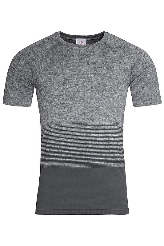 Pánské tričko STEDMAN ACTIVE SEAMLESS RAGLAN FLOW MEN, černá/světle šedá S