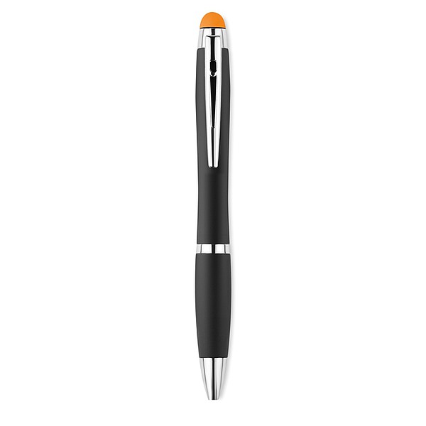 PARMIN Hliníkové kuličkové pero se světlem, oranžová