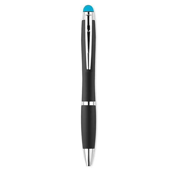 PARMIN Hliníkové kuličkové pero se světlem, světle modrá