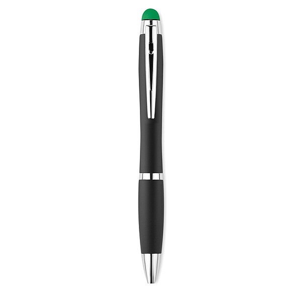 PARMIN Hliníkové kuličkové pero se světlem, zelená