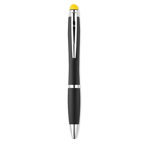 PARMIN Hliníkové kuličkové pero se světlem, žlutá