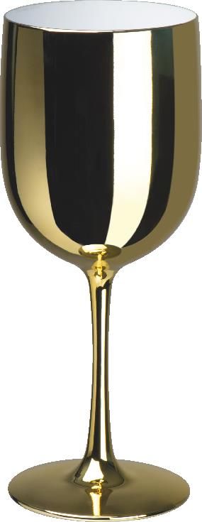 PÁRTY Plastový pohár na víno 460 ml , zlatá