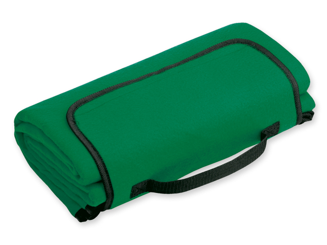 PAT cestovní fleecová deka, spodní strana voděodolná, 160 g/m2, Zelená