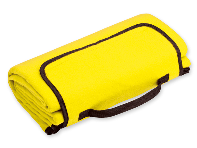 PAT cestovní fleecová deka, spodní strana voděodolná, 160 g/m2, Žlutá