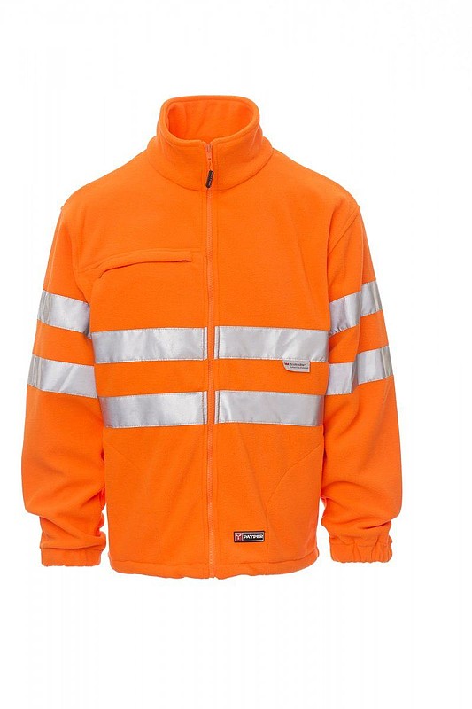 Payper LIGHT pánská flísová bunda s reflexními pruhy, fluorescenční oranžová, S