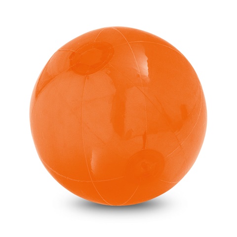 oranžová PECONIC. Nafukovací plážový míč z průsvitného PVC, oranžová