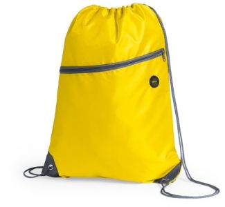 PELU Stahovací batoh s kapsou na zip, žlutá
