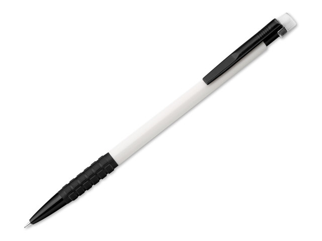 PENCIL plastová mechanická tužka s gumou, Bílá