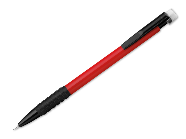PENCIL plastová mechanická tužka s gumou, Červená
