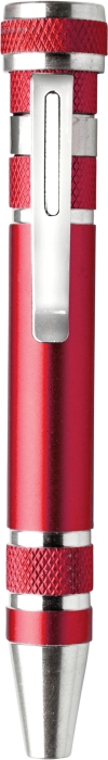 PENTOOL Šroubovák tvaru tužky s výměnnými hroty, červený