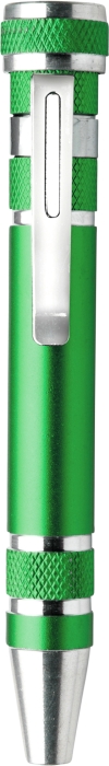 PENTOOL Šroubovák tvaru tužky s výměnnými hroty, zelený