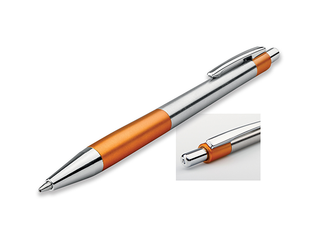 PETTYS kovové kuličkové pero, modrá náplň, Oranžová