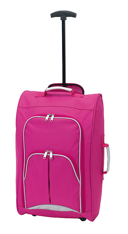 PETULA Palubní kufr s kapsami na zip, růžový