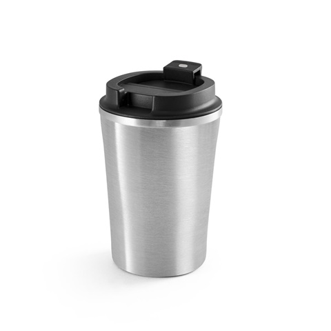 PHELPS. Cestovní hrnek z nerezové oceli a PP 470 ml, saténově stříbrná