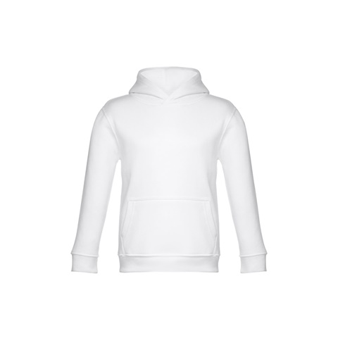 PHOENIX KIDS WH. Dětská unisex mikina s kapucí, bílá, 10