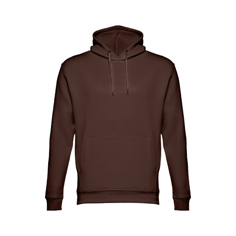PHOENIX. Mikina (unisex) s kapucí z bavlny a polyesteru, tmavě hnědá, L
