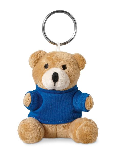 PILASO Přívěsek na klíče s plyšovým medvídkem v tričku, modrá