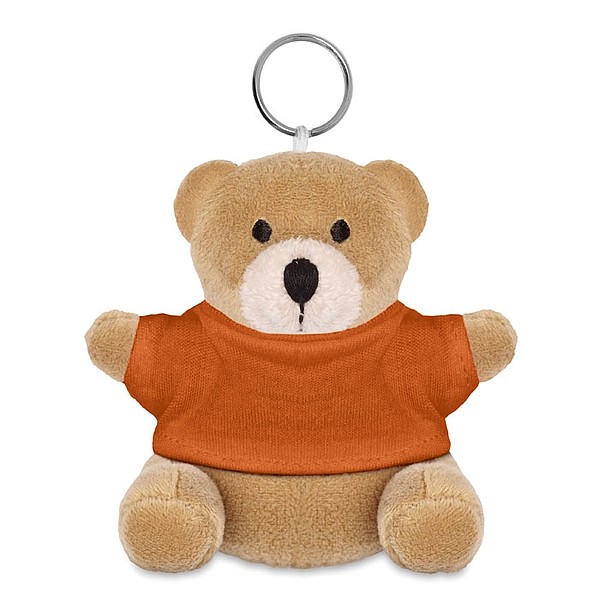 PILASO Přívěsek na klíče s plyšovým medvídkem v tričku, oranžová