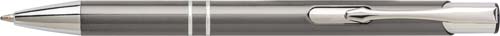 PIRANO Hliníkové kuličkové pero s modrou náplní, stříbrné detaily, šedé