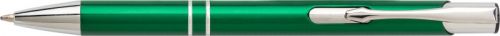 PIRANO Hliníkové kuličkové pero s modrou náplní, stříbrné detaily, zelené