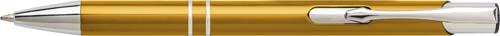 PIRANO Hliníkové kuličkové pero s modrou náplní, stříbrné detaily, žluté