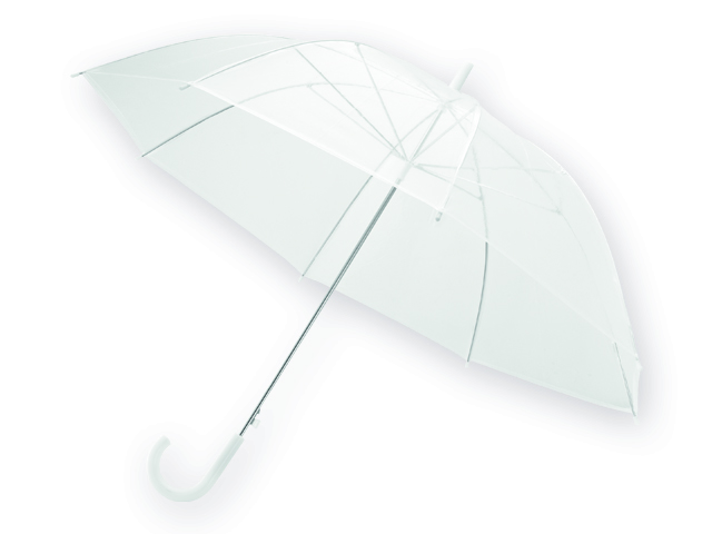 POE polyesterový vystřelovací deštník, 8 panelů, Bílá