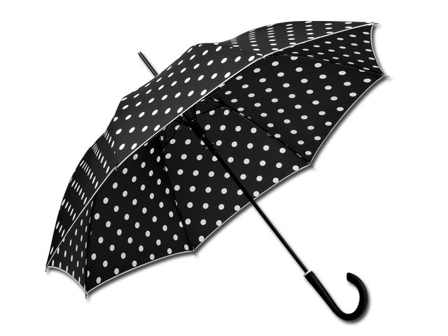 POPPINS polyesterový vystřelovací deštník, 8 panelů, SANTINI, Černá