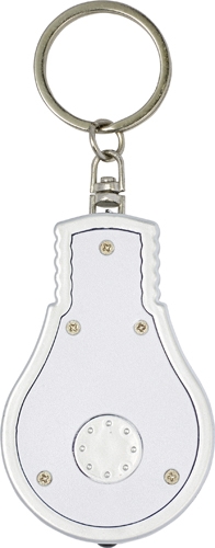 POZUELO Přívěšek na klíče ve tvaru žárovky s LED světlem, bílá