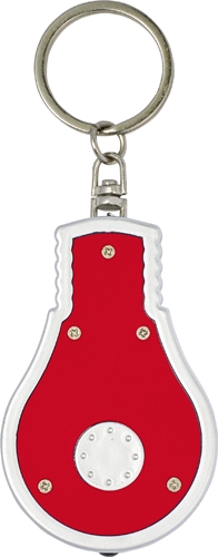 POZUELO Přívěšek na klíče ve tvaru žárovky s LED světlem, červená