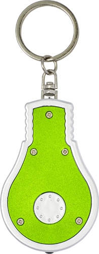 POZUELO Přívěšek na klíče ve tvaru žárovky s LED světlem, zelená