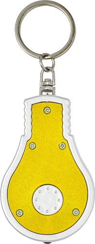 POZUELO Přívěšek na klíče ve tvaru žárovky s LED světlem, žlutá