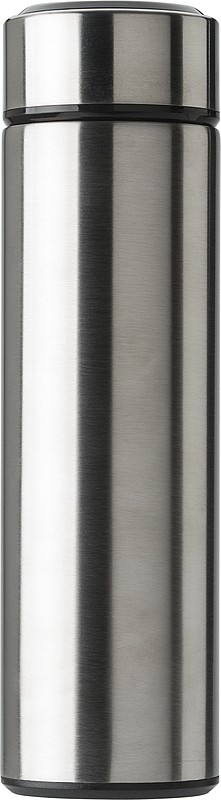 PUTNIK Nerezová termoska 450ml s teploměrem, stříbrná
