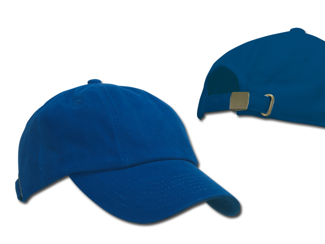 RADO bavlněná baseballová čepice, kovová spona, 6 panelů, Královská modrá