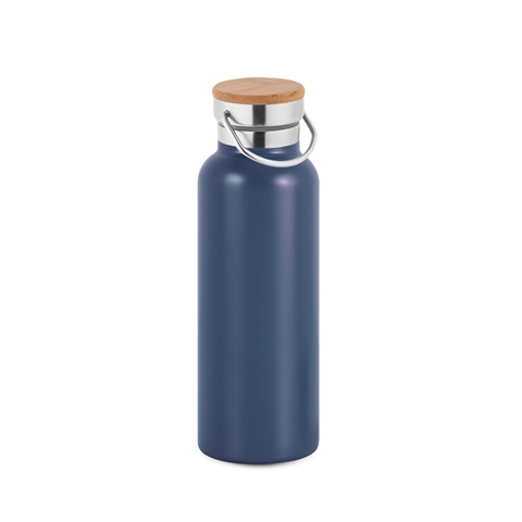 RAGNAR. Dvoustěnná vakuově izolovaná lahev z nerezové oceli (36 % recyklované), 570 ml, námořnická modrá