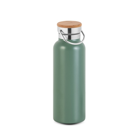 RAGNAR. Dvoustěnná vakuově izolovaná lahev z nerezové oceli (36 % recyklované), 570 ml, vojenská zelená