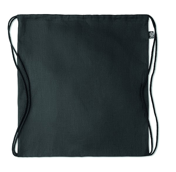 RAMI Stahovací batoh z konopí, černý