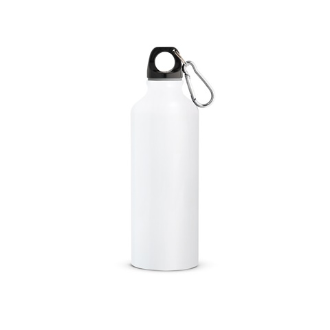 RE-LANDSCAPE M. Láhev z recyklovaného hliníku (100% rAL) s karabinou 530 ml, bílá