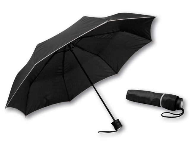 RELLA polyesterový skládací manuální deštník, 8 panelů, Světle šedá