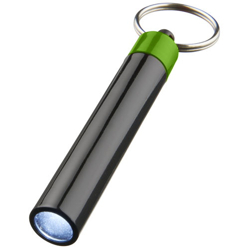 RIBANA - LED svítilna s povrchovou úpravou UV a kroužkem na klíče, zelená