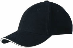 RIDER bavlněná čepice Slazenger, 6 panelů, černá