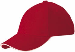 RIDER bavlněná čepice Slazenger, 6 panelů, červená
