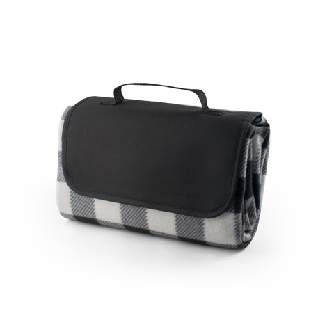 RILEY II. Pikniková deka s podšívkou z EPE (180 g/m²) se vzorem, černá