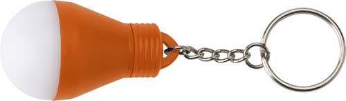 ROGAO Přívěšek na klíče ve tvaru žárovky, svítící, oranžová