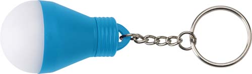 ROGAO Přívěšek na klíče ve tvaru žárovky, svítící, světle modrá