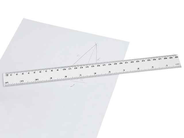 RULER plastové pravítko, 30 cm, Bílá