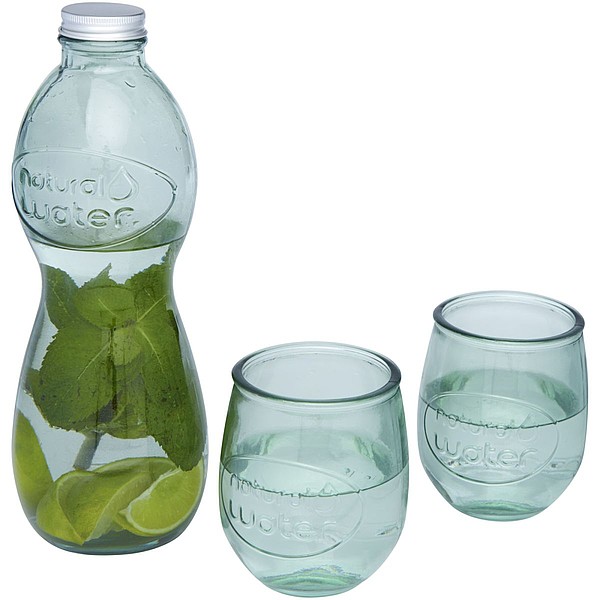 RUWA 3dílný set z recyklovaného skla, objem 1000 ml a 400 ml