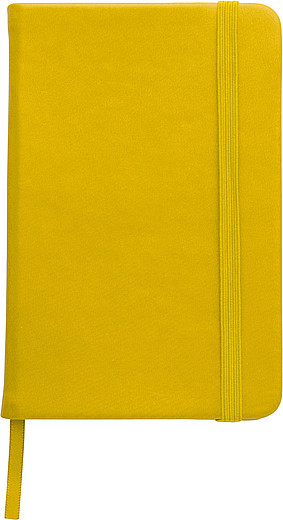 SABES Poznámkový blok A5 se záložkou a elastickým páskem, žlutý