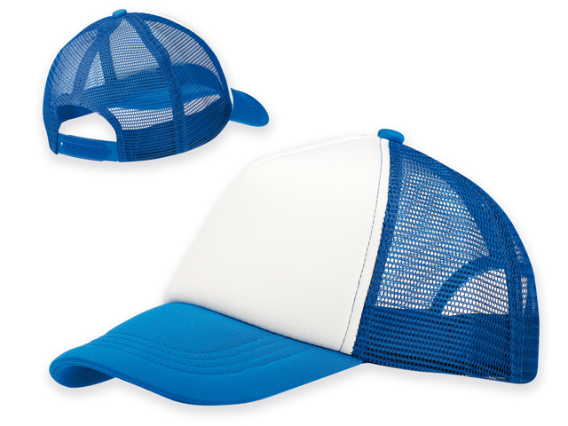 SAFA polyesterová baseballová čepice, plastová spona, 5 panelů, Nebesky modrá
